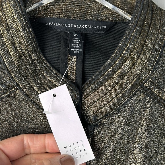 WHBM Coated Metallic Band Jacket Gold NWT Size 10 - Picture 9 of 13